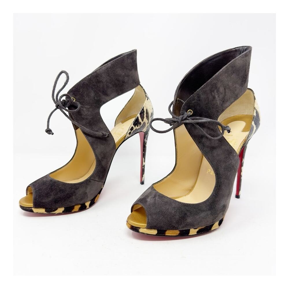 Christian Louboutin Campanina Peep Toe Cutout Heels Womens Size EU 39